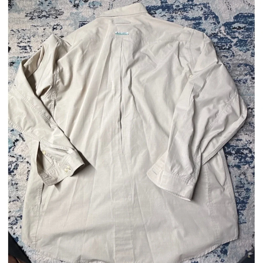 ExOfficio Buzz Off Insect Shield Fishing Safari Hiking Shirt Mens XL Beige